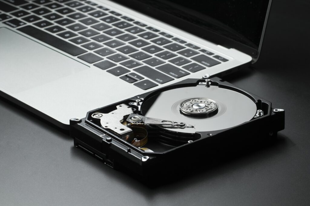 Opened computer hard drive to recover data